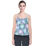 Leaves Glitter Background Winter Velvet Spaghetti Strap Top