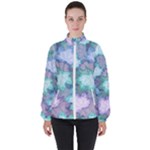 Leaves Glitter Background Winter Women s High Neck Windbreaker