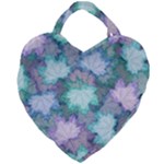 Leaves Glitter Background Winter Giant Heart Shaped Tote