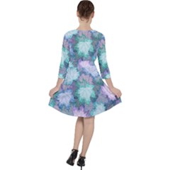 Quarter Sleeve Ruffle Waist Dress 