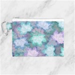 Leaves Glitter Background Winter Canvas Cosmetic Bag (Medium)