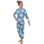 Leaves Glitter Background Winter Kids  Long Sleeve Set 