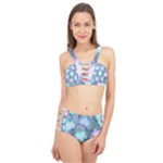 Leaves Glitter Background Winter Cage Up Bikini Set