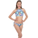 Leaves Glitter Background Winter Cross Front Halter Bikini Set