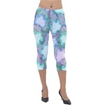 Leaves Glitter Background Winter Lightweight Velour Capri Leggings 