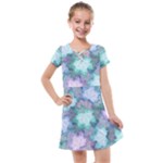 Leaves Glitter Background Winter Kids  Cross Web Dress