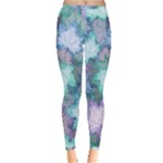 Leaves Glitter Background Winter Inside Out Leggings