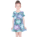 Leaves Glitter Background Winter Kids  Simple Cotton Dress
