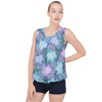 Leaves Glitter Background Winter Bubble Hem Chiffon Tank Top