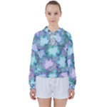 Leaves Glitter Background Winter Women s Tie Up Sweat