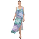 Leaves Glitter Background Winter Maxi Chiffon Cover Up Dress