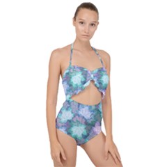 Scallop Top Cut Out Swimsuit 