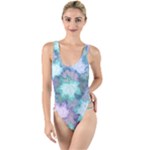 Leaves Glitter Background Winter High Leg Strappy Swimsuit