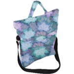 Leaves Glitter Background Winter Fold Over Handle Tote Bag
