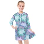 Leaves Glitter Background Winter Kids  Quarter Sleeve Shirt Dress
