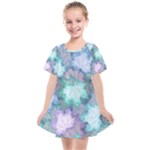 Leaves Glitter Background Winter Kids  Smock Dress