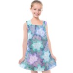 Leaves Glitter Background Winter Kids  Cross Back Dress