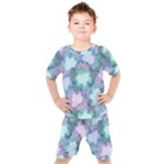 Leaves Glitter Background Winter Kids  T-Shirt and Shorts Set