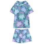 Leaves Glitter Background Winter Kids  Swim T-Shirt and Shorts Set