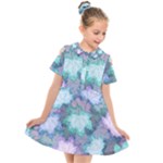 Leaves Glitter Background Winter Kids  Short Sleeve Shirt Dress