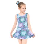 Leaves Glitter Background Winter Kids  Skater Dress Swimsuit