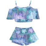 Leaves Glitter Background Winter Kids  Off Shoulder Skirt Bikini