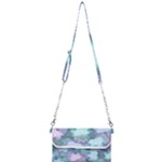 Leaves Glitter Background Winter Mini Crossbody Handbag