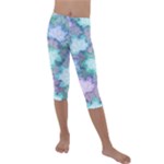 Leaves Glitter Background Winter Kids  Lightweight Velour Capri Leggings 