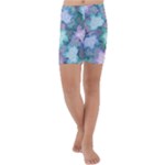 Leaves Glitter Background Winter Kids  Lightweight Velour Capri Yoga Leggings