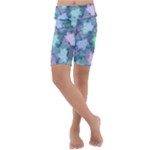 Leaves Glitter Background Winter Kids  Lightweight Velour Cropped Yoga Leggings
