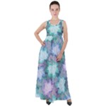 Leaves Glitter Background Winter Empire Waist Velour Maxi Dress