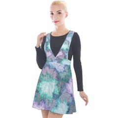Plunge Pinafore Velour Dress 