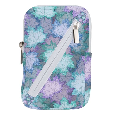 Leaves Glitter Background Winter Belt Pouch Bag (Small) from ArtsNow.com