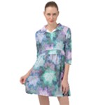 Leaves Glitter Background Winter Mini Skater Shirt Dress