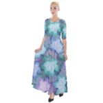Leaves Glitter Background Winter Half Sleeves Maxi Dress