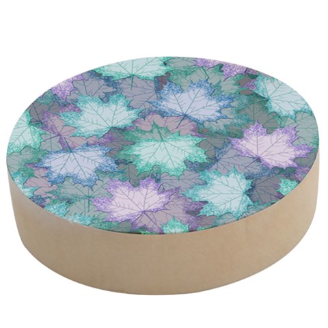 Leaves Glitter Background Winter Wooden Bottle Opener (Round) from ArtsNow.com