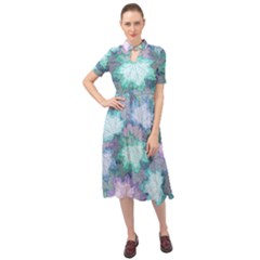 Keyhole Neckline Chiffon Dress 