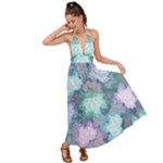 Leaves Glitter Background Winter Backless Maxi Beach Dress