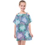 Leaves Glitter Background Winter Kids  One Piece Chiffon Dress