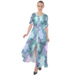 Leaves Glitter Background Winter Waist Tie Boho Maxi Dress