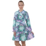 Leaves Glitter Background Winter All Frills Chiffon Dress