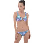 Leaves Glitter Background Winter Ring Detail Crop Bikini Set