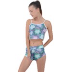 Leaves Glitter Background Winter Summer Cropped Co-Ord Set