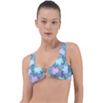 Leaves Glitter Background Winter Ring Detail Bikini Top