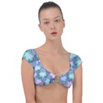 Leaves Glitter Background Winter Cap Sleeve Ring Bikini Top