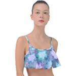 Leaves Glitter Background Winter Frill Bikini Top