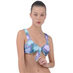 Leaves Glitter Background Winter Front Tie Bikini Top