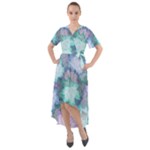 Leaves Glitter Background Winter Front Wrap High Low Dress
