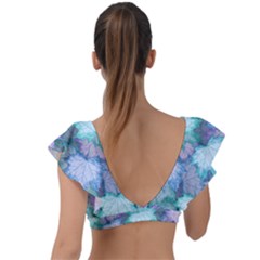 Plunge Frill Sleeve Bikini Top 