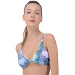 Leaves Glitter Background Winter Knot Up Bikini Top